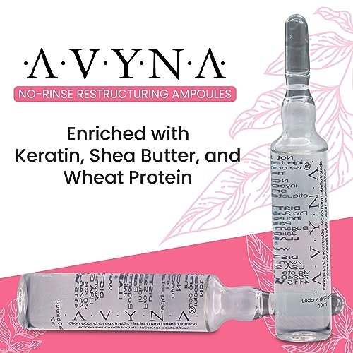 Avyna Lozione di Cheratina Leave-In Hair Treatment – Keratin Repair Vials (12 x 10 ml)