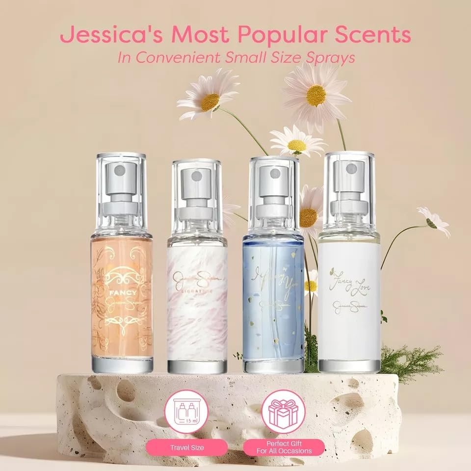 Jessica Simpson 4-Piece Mini Perfume Gift Set for Women – 0.5 oz Travel Sprays