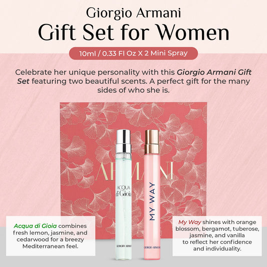 Giorgio Armani Perfume for Women – Eau de Parfum Travel Spray Set (2 x 10 ml)