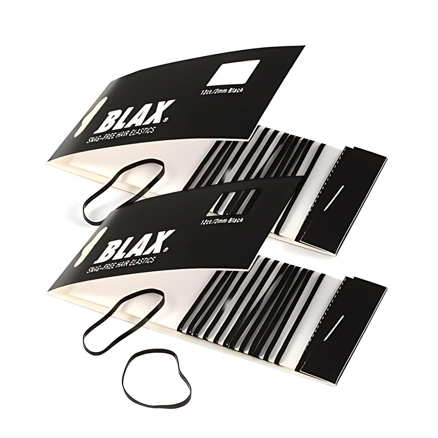 Blax Black Elastic Hair Ties – 2mm Snag-Free Seamless Hair Bands 12 Count (2 Pack)