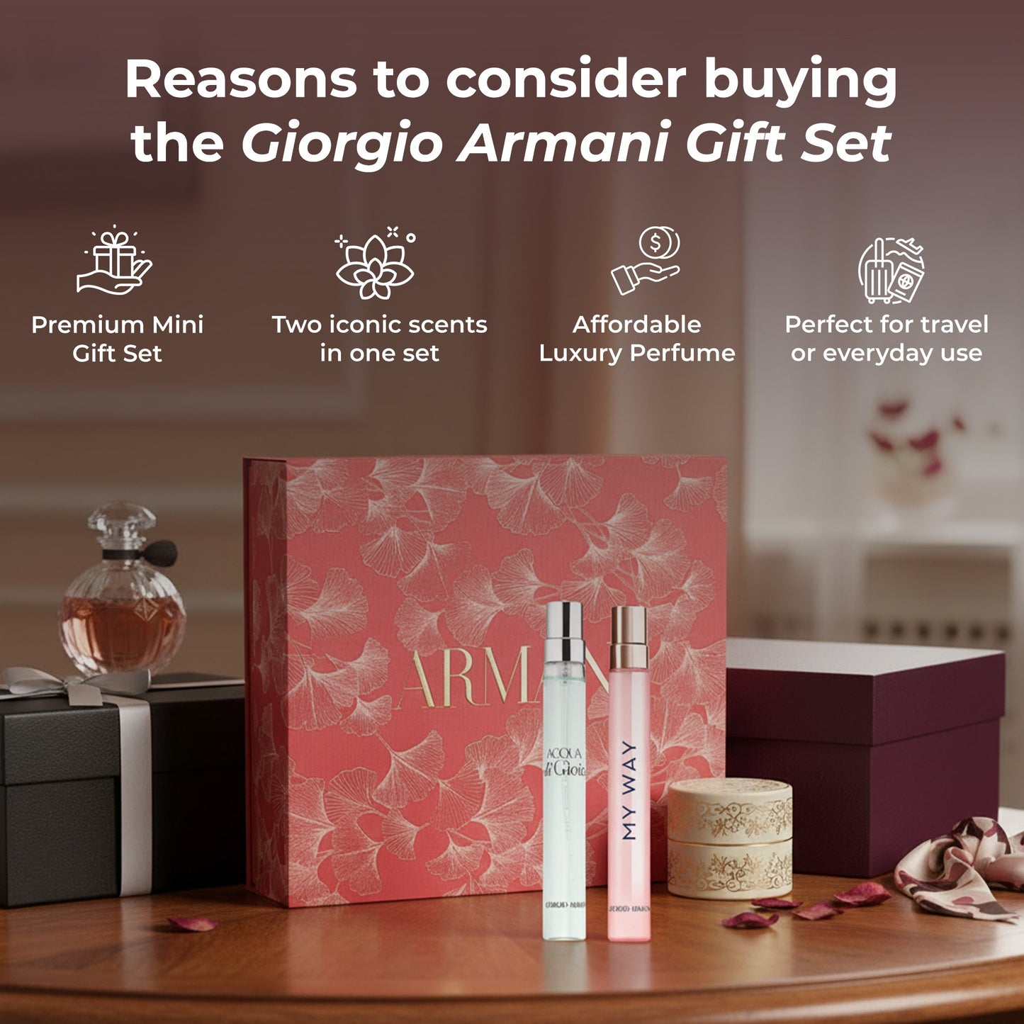 Giorgio Armani Perfume for Women – Eau de Parfum Travel Spray Set (2 x 10 ml)