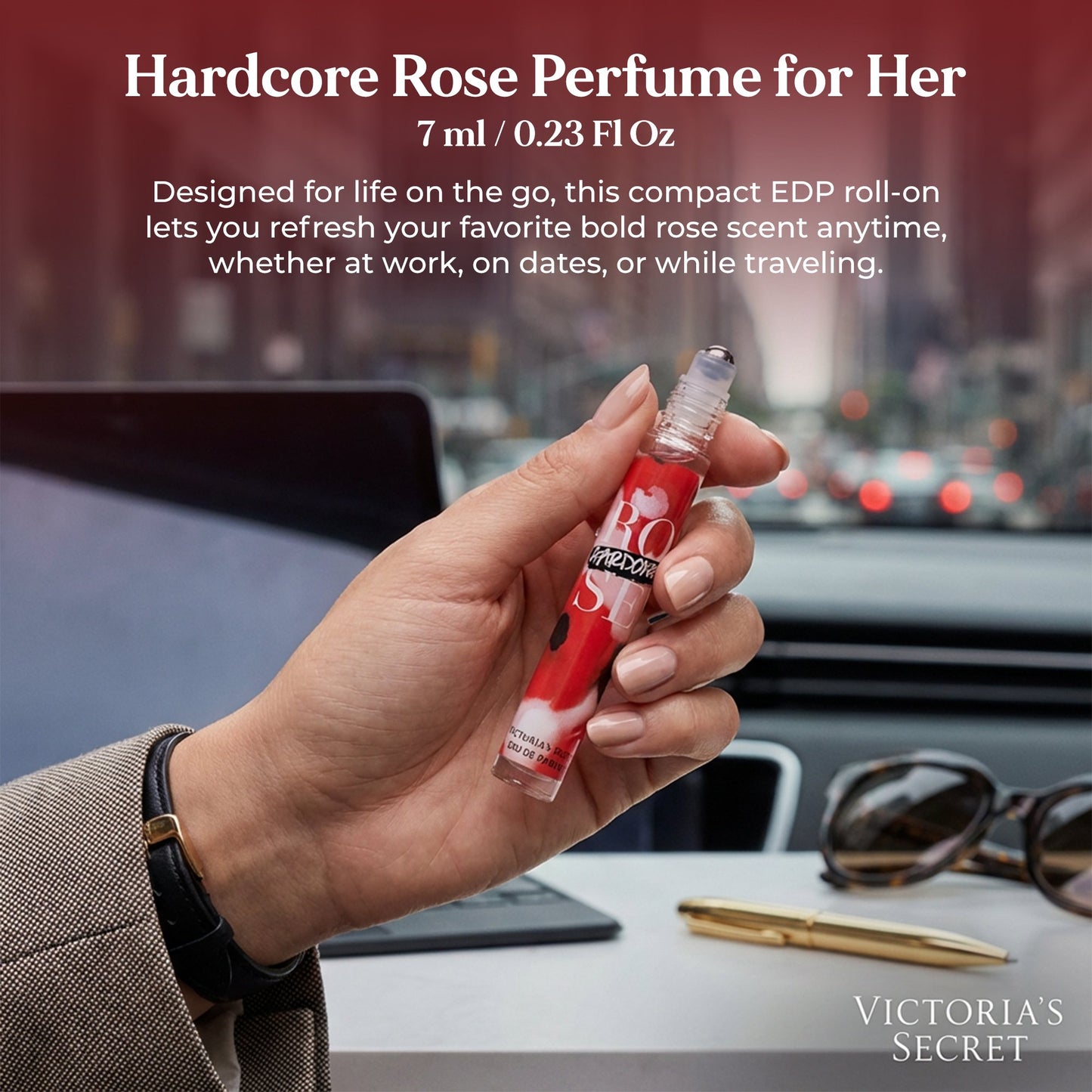 Victoria's Secret Hardcore Rose Eau de Parfum Rollerball – Travel Size (0.23 fl oz)
