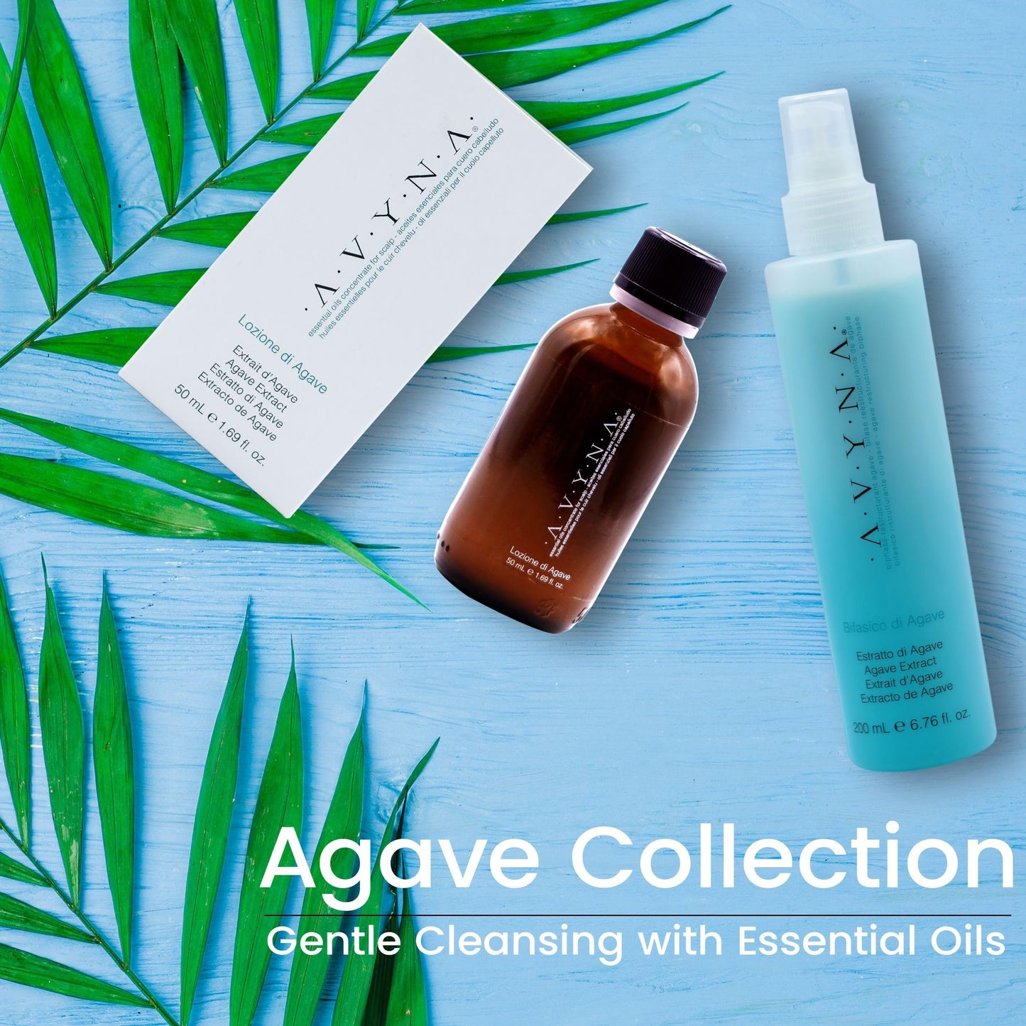 Avyna Lozione di Agave Leave-In Hair & Scalp Treatment – Essential Oils Formula (1.69 fl oz / 50 ml)