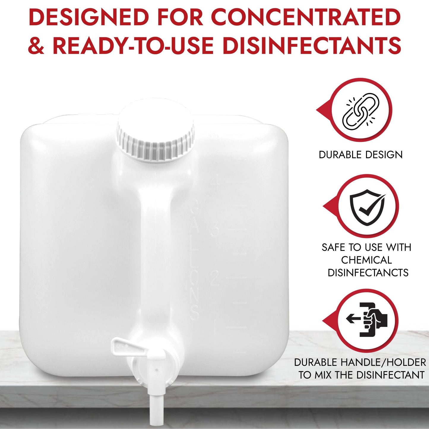 Lucasol 2.5 Gallon Chemical Dispenser - Disinfectant Mix Tank