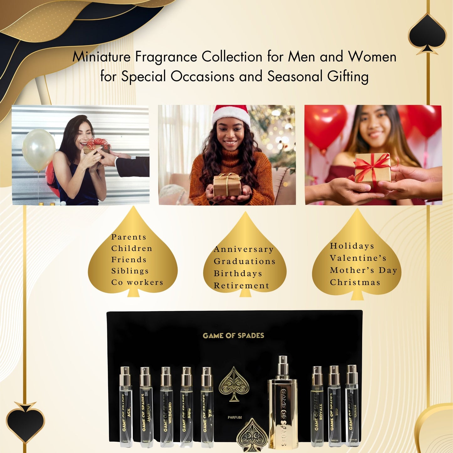 Jo Milano Game of Spades Mini Coffret Gift Set – 9 Piece Unisex Esprit de Parfum Collection