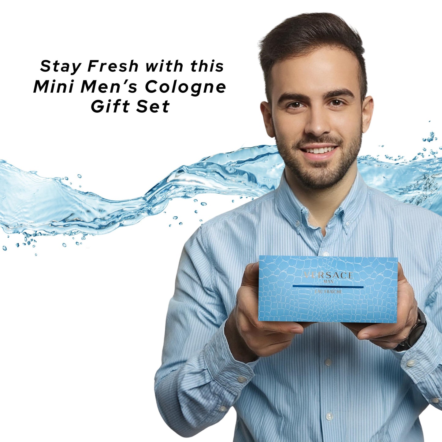 Versace Man Eau Fraiche By Gianni Versace For Men Edt .17 Oz Mini & After Shave Balm .8 Oz Mini & Shower Gel .8 Oz Mini