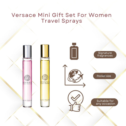 Versace Bright Crystal & Yellow Diamond Perfumes for Women 0.33 Ounce