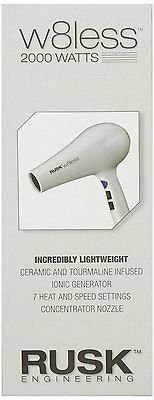 Rusk W8less Professional Lightweight Ceramic Tourmaline Hair Dryer 2000 White