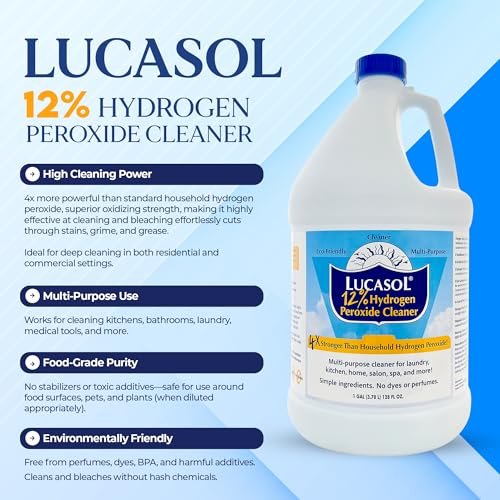 Lucasol Food Grade Hydrogen Peroxide 12% Percent - 1 Gallon (128 Fl Oz)
