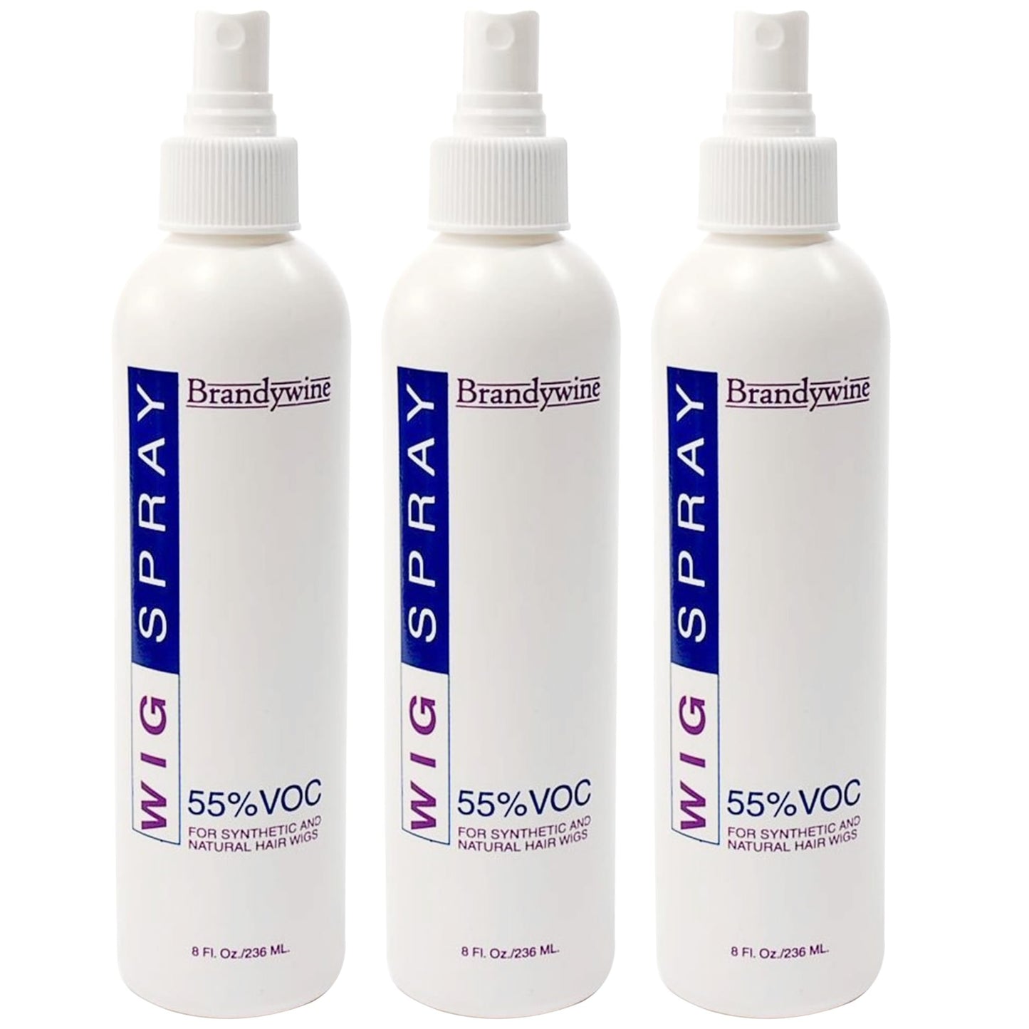 Brandywine Non-Aerosol Wig Spray – 3 Pack (8 oz Each) for Synthetic & Natural Hair