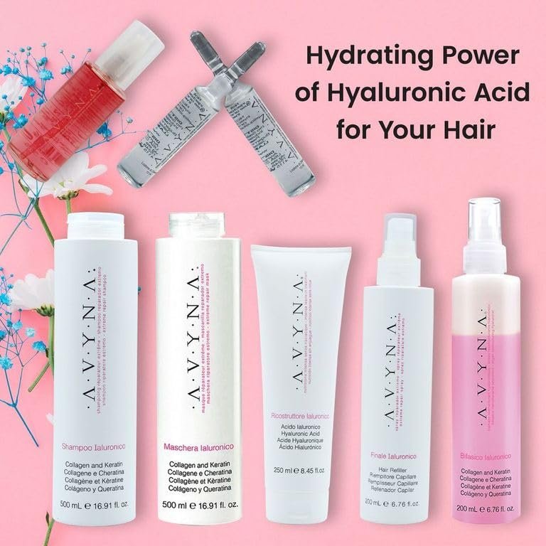 Avyna Lozione di Cheratina Leave-In Hair Treatment – Keratin Repair Vials (12 x 10 ml)