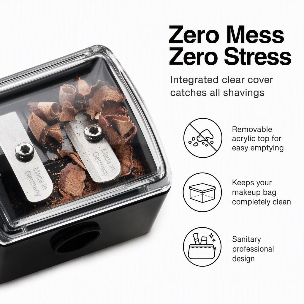 Professional Dual Hole Makeup Pencil Sharpener – For Eyeliner & Lip Liner