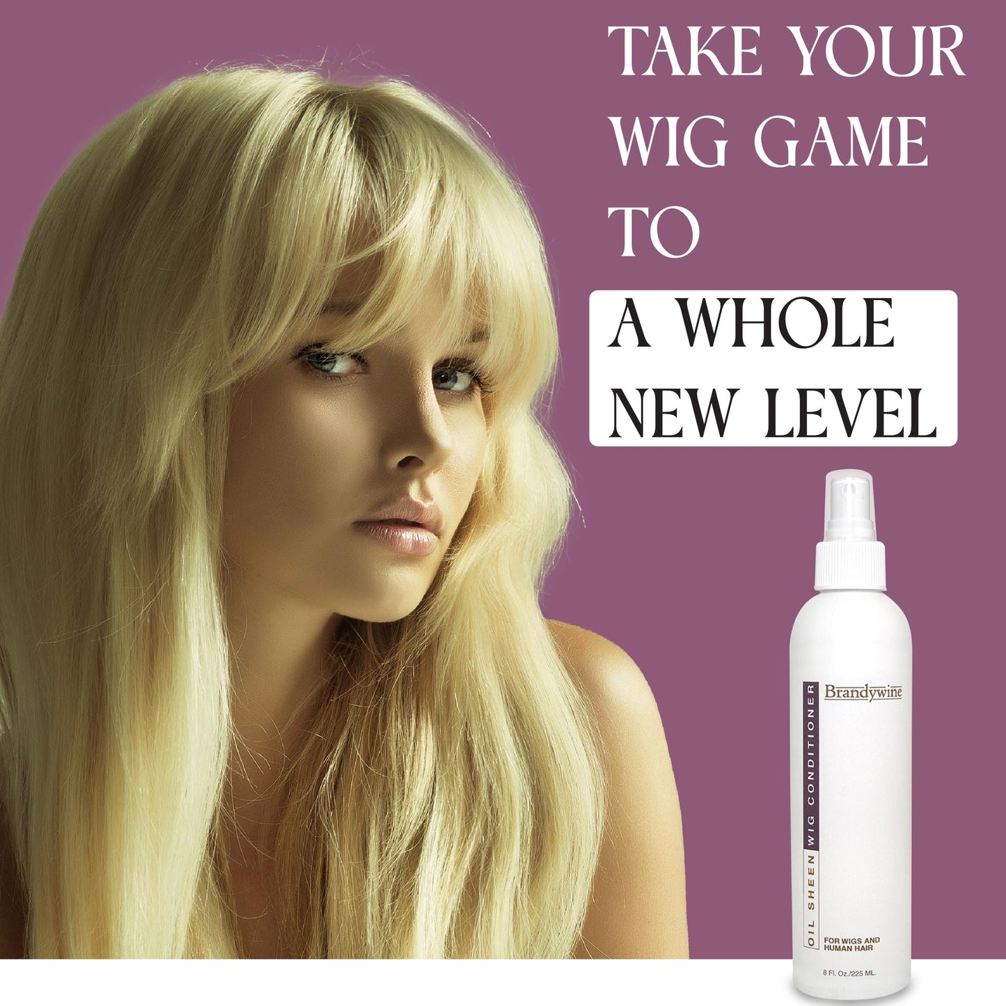 Brandywine Wig Conditioner Oil Sheen Spray – 8 Fl Oz for Synthetic & Natural Hair Wigs