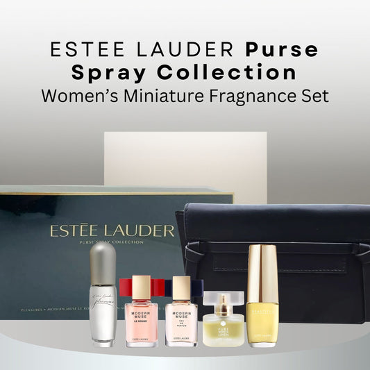 Estee Laude 5 Piece Variety Set, Eau De Parfum, Perfume for Women Perfect Gift Set + 1 Free Cosmetic Pouch