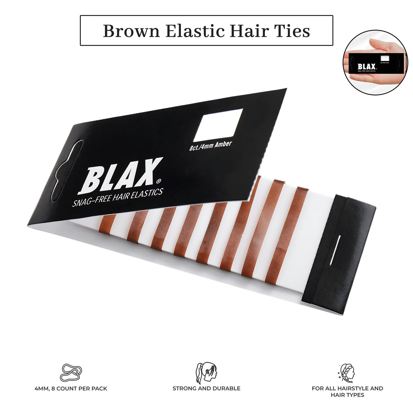 Blax Hair Elastics 4MM Brown