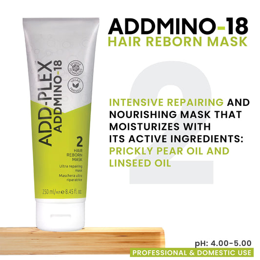 ADDMINO-18 Hair Reborn Mask – Repair & Nourishing Hair Mask with 18 Amino Acids (8.45 fl oz / 250 ml)