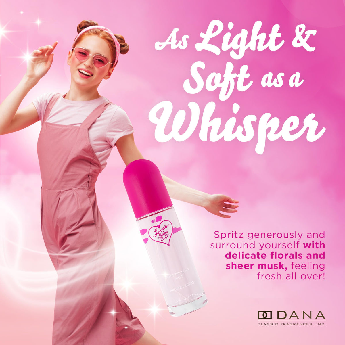 Dana Love's Baby Soft Whisper Soft Mist 2.5 Fl. oz. or 75 ml, Womens Body Spray