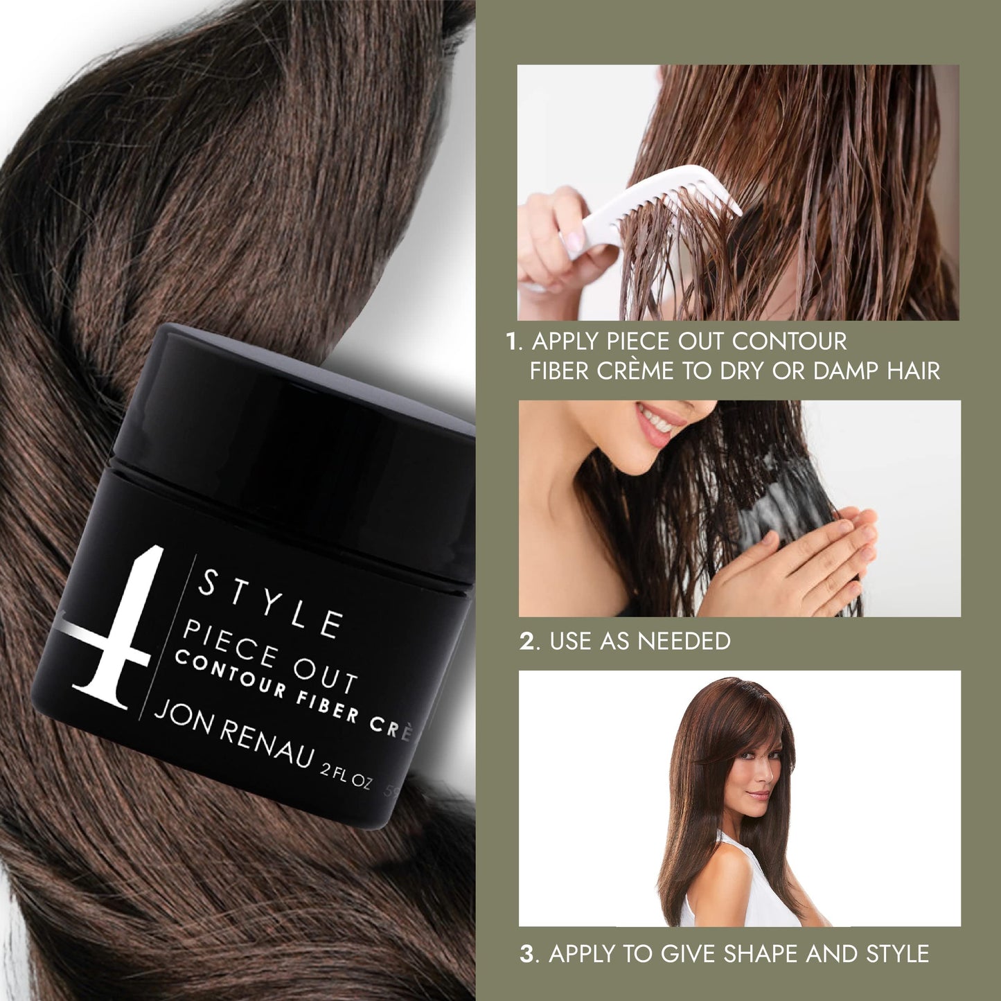 Piece Out Contour Fiber Crème for Synthetic, Heat Friendly and Human Hair