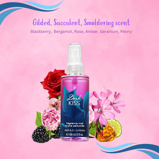 Bath & Body Works Dark Kiss Fine Fragrance Mist for Women – Travel Size (3 oz)