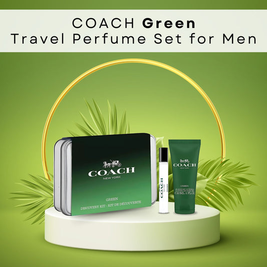 Coach Green Mini Gift Set for Men – EDT Travel Spray (7.5 ml) & Shower Gel (30 ml)