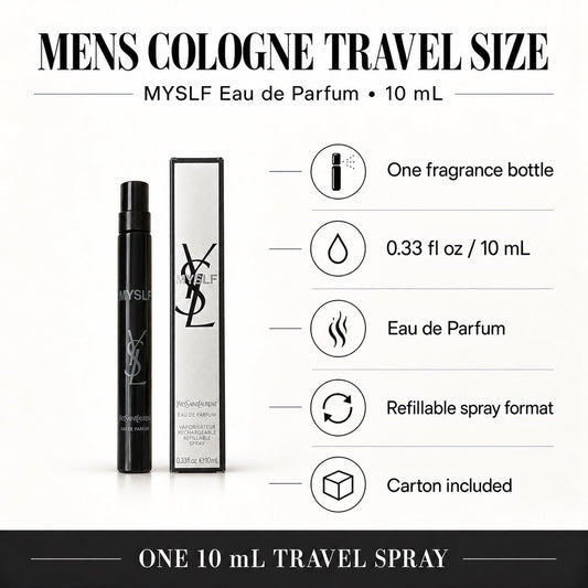 Yves Saint Laurent MYSLF Eau de Parfum for Men – 0.33 oz / 10 ml Travel Spray