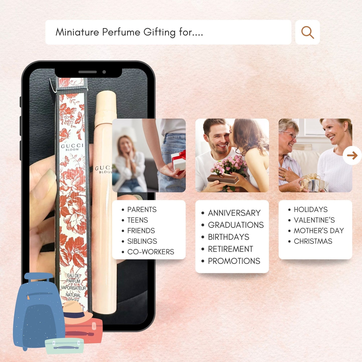 Gucci Bloom Perfume for Women Mini EDP Pen Spray 0.33 Oz