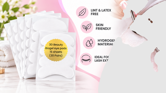 3D Biogel Eye Pads for Eyelash Extensions – Lint-Free Under Eye Patches, 15 Sheets (30 Pairs) – Eyelash Extension Supplies
