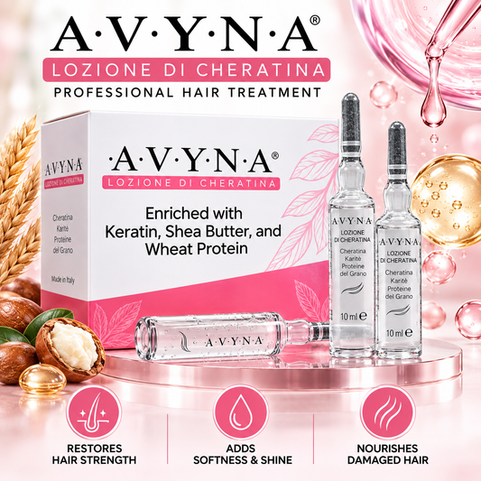 Avyna Lozione di Cheratina Leave-In Hair Treatment – Keratin Repair Vials (12 x 10 ml)