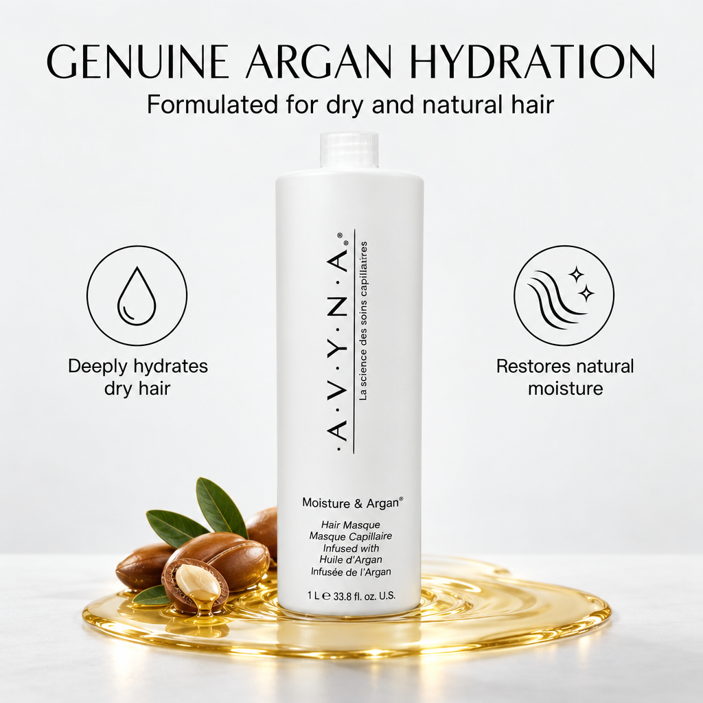 Avyna Hair Conditioner for Dry and Natural Hair With Argan Oil 33.81 oz, Off White