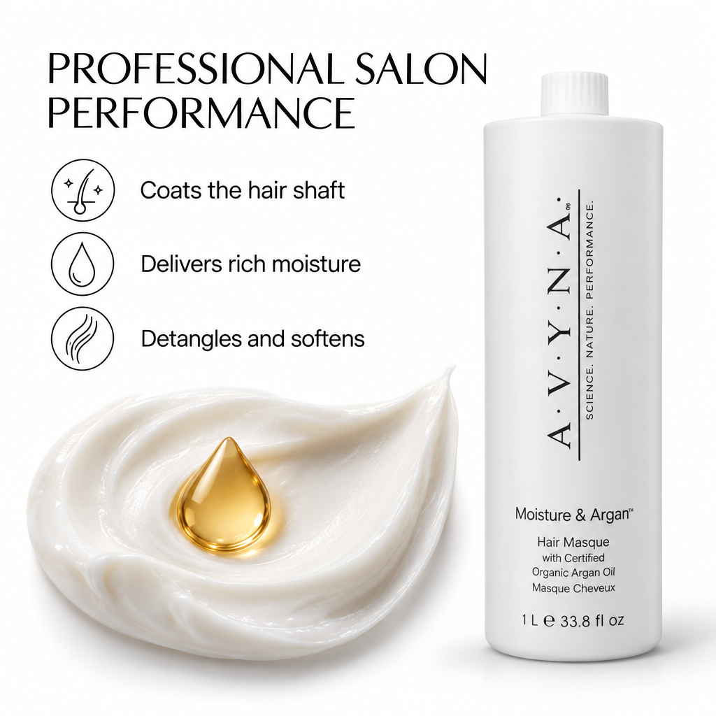 Avyna Hair Conditioner for Dry and Natural Hair With Argan Oil 33.81 oz, Off White