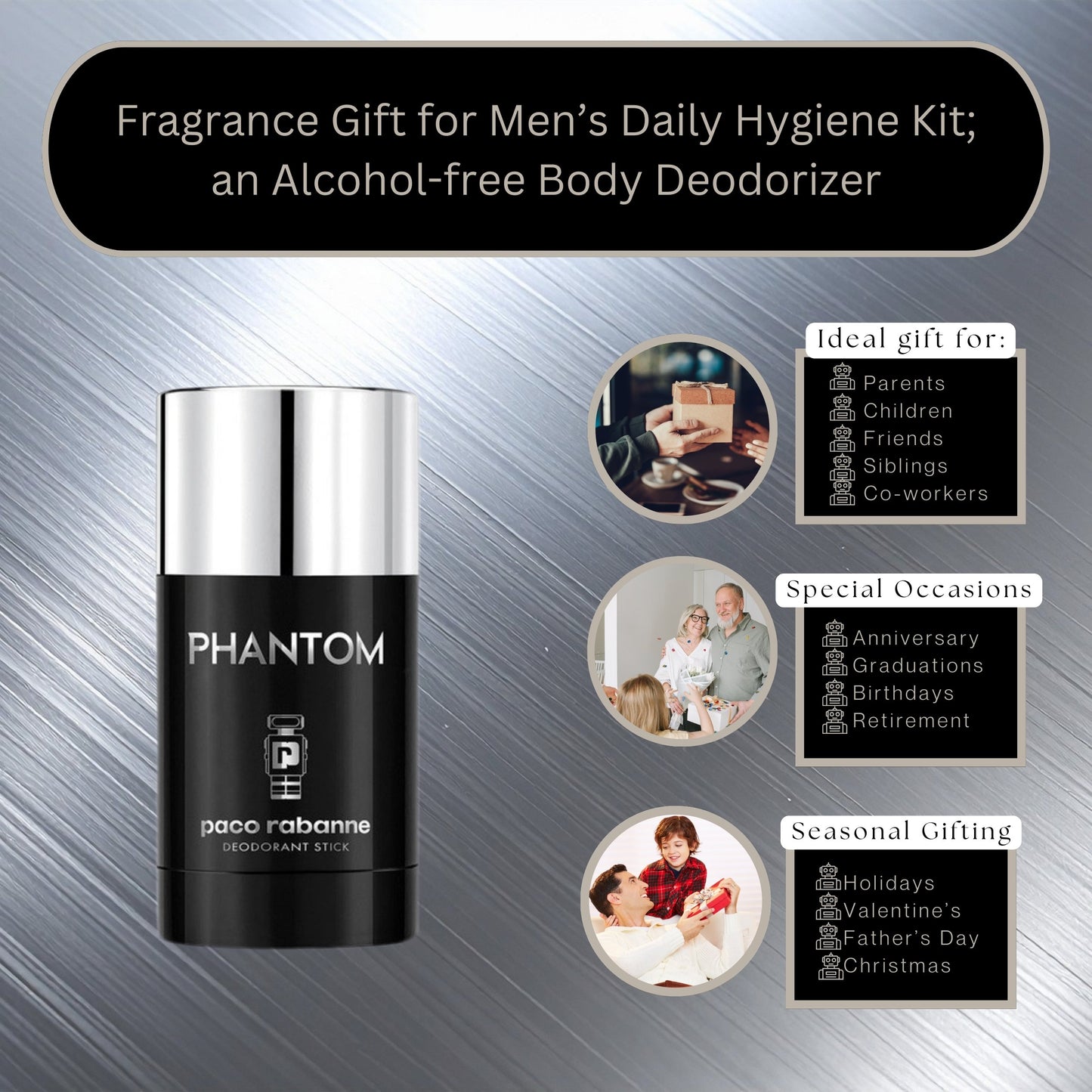 PACO RABANNE PHANTOM by Paco Rabanne, DEODORANT STICK 2.5 OZ