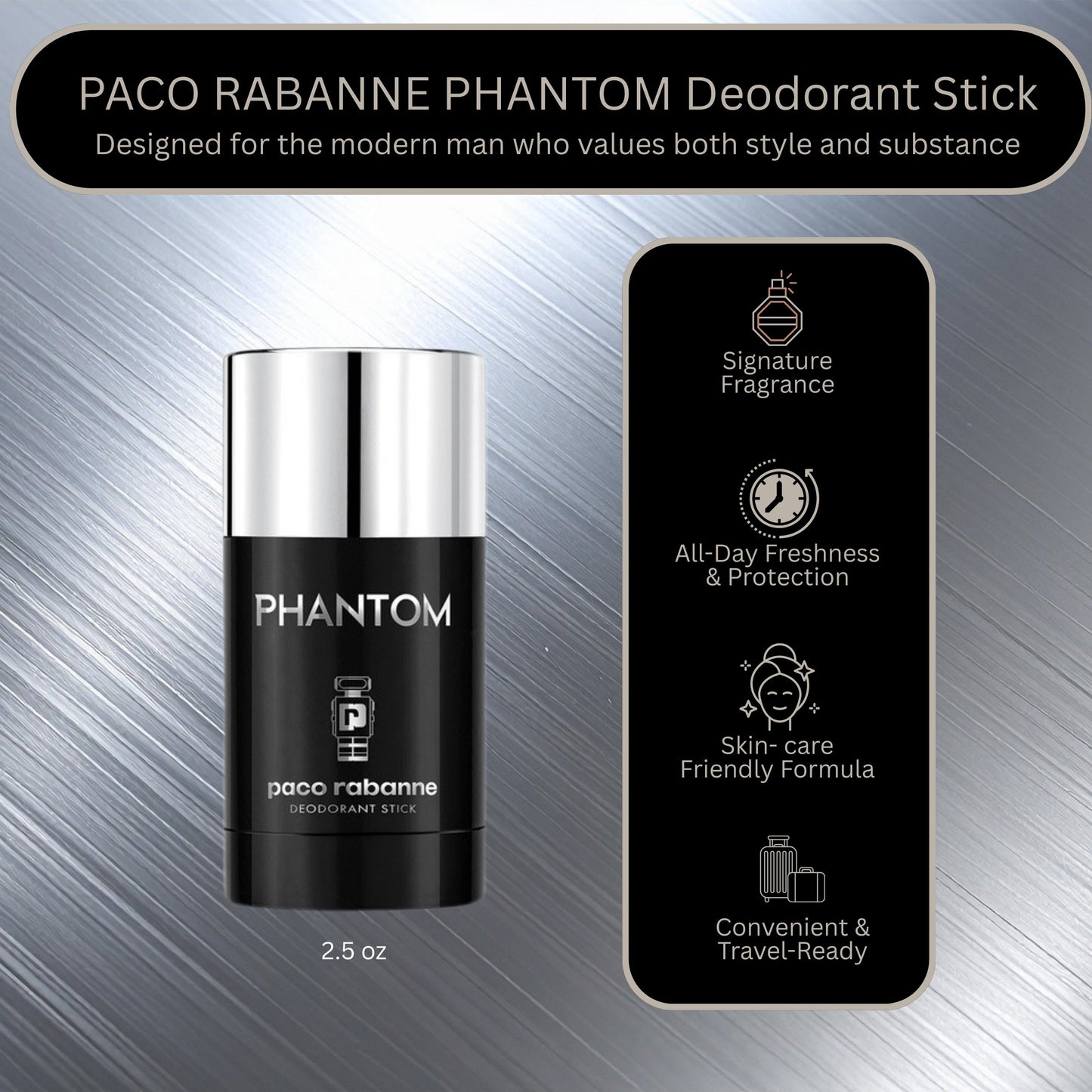 PACO RABANNE PHANTOM by Paco Rabanne, DEODORANT STICK 2.5 OZ