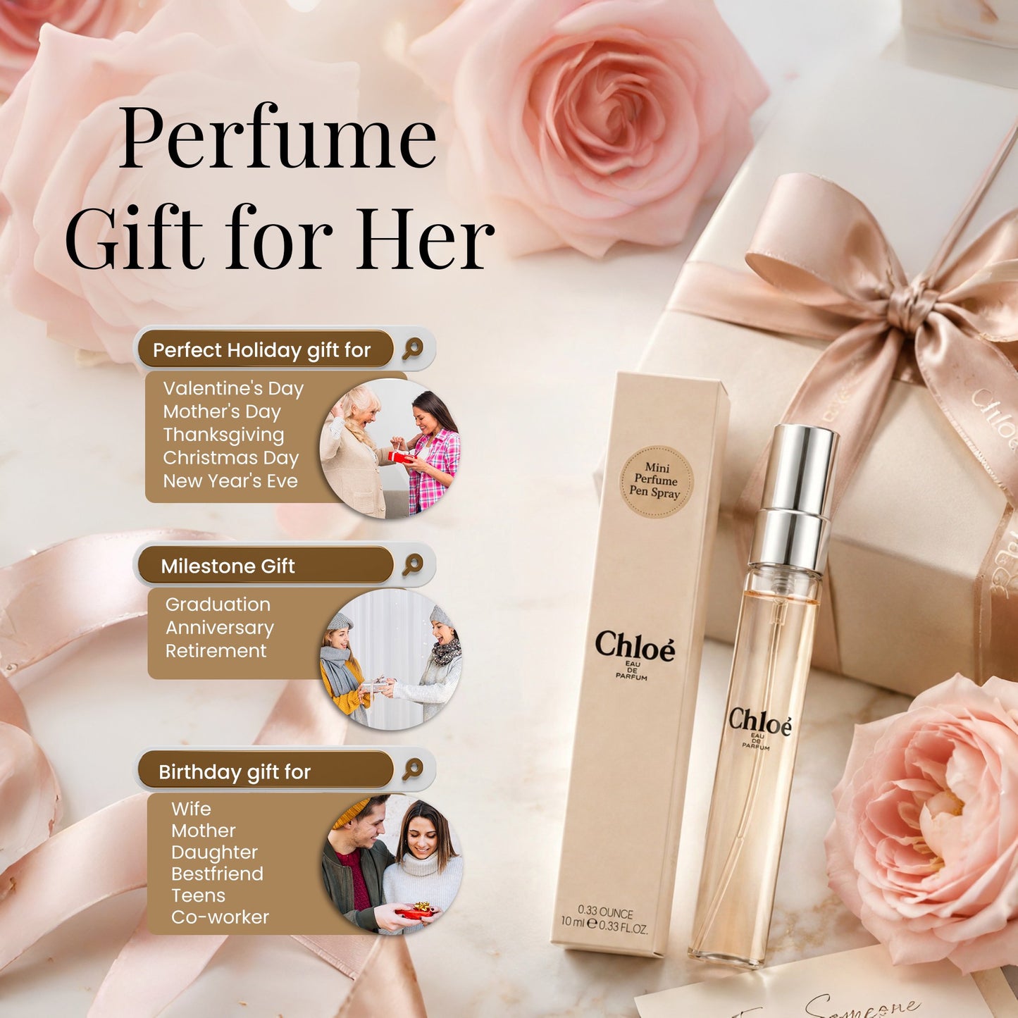 Chloe Perfume for Women Mini EDP Pen Spray– Travel Size 0.33 Ounce
