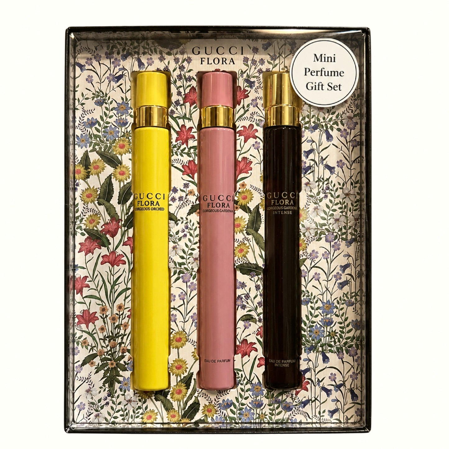 Gucci Flora Gorgeous Perfume for Women Gift Set 3 Piece Mini EDP Travel Spray 0.33 Ounce