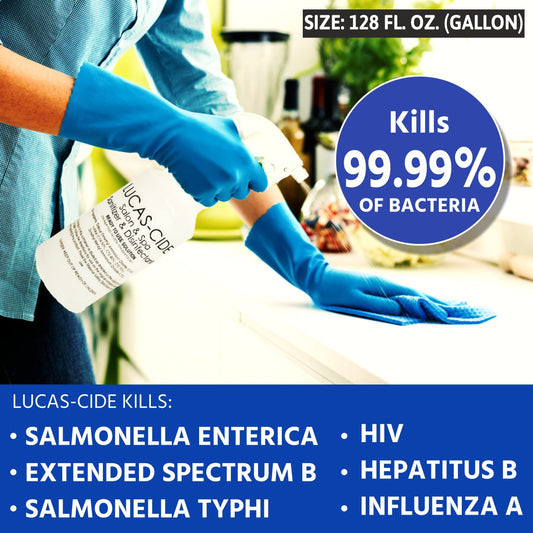 LUCAS-CIDE Salon and Spa Disinfectant Multipurpose Surface Sanitizer, Hospital Grade, EPA Disinfectant Cleaning Supplies Solution 128 Fl Oz - Blue…