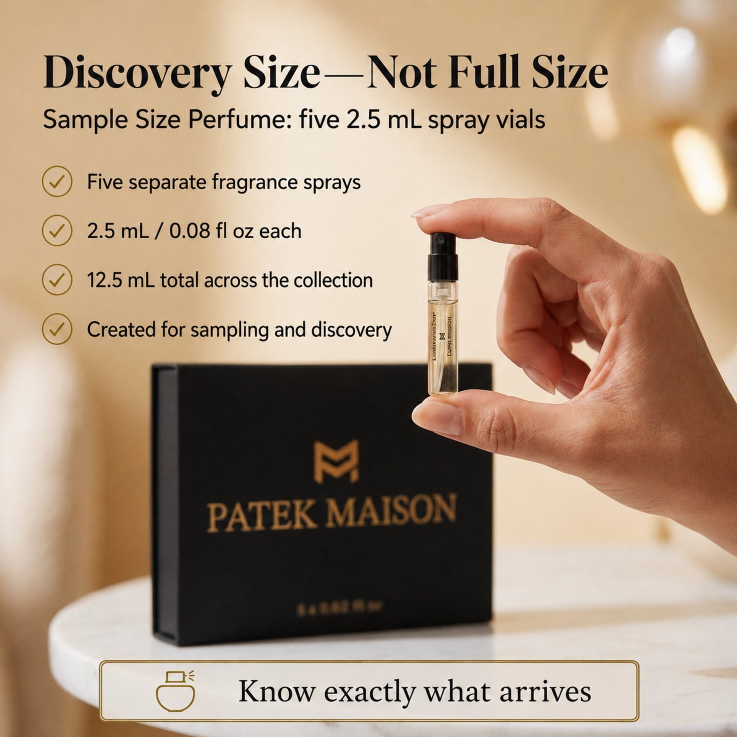 Patek Maison Perfume for Women and Men Luminous Mini Gift Set EDP Vial Spray 0.02 Fl oz.
