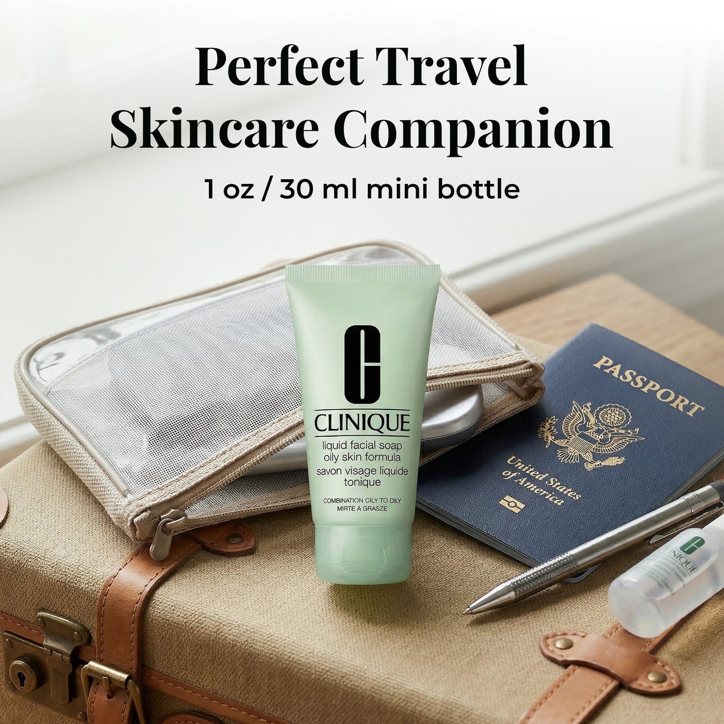 Clinique Liquid Facial Soap for Oily Skin – Travel Size Cleanser Set (3 x 1 oz)