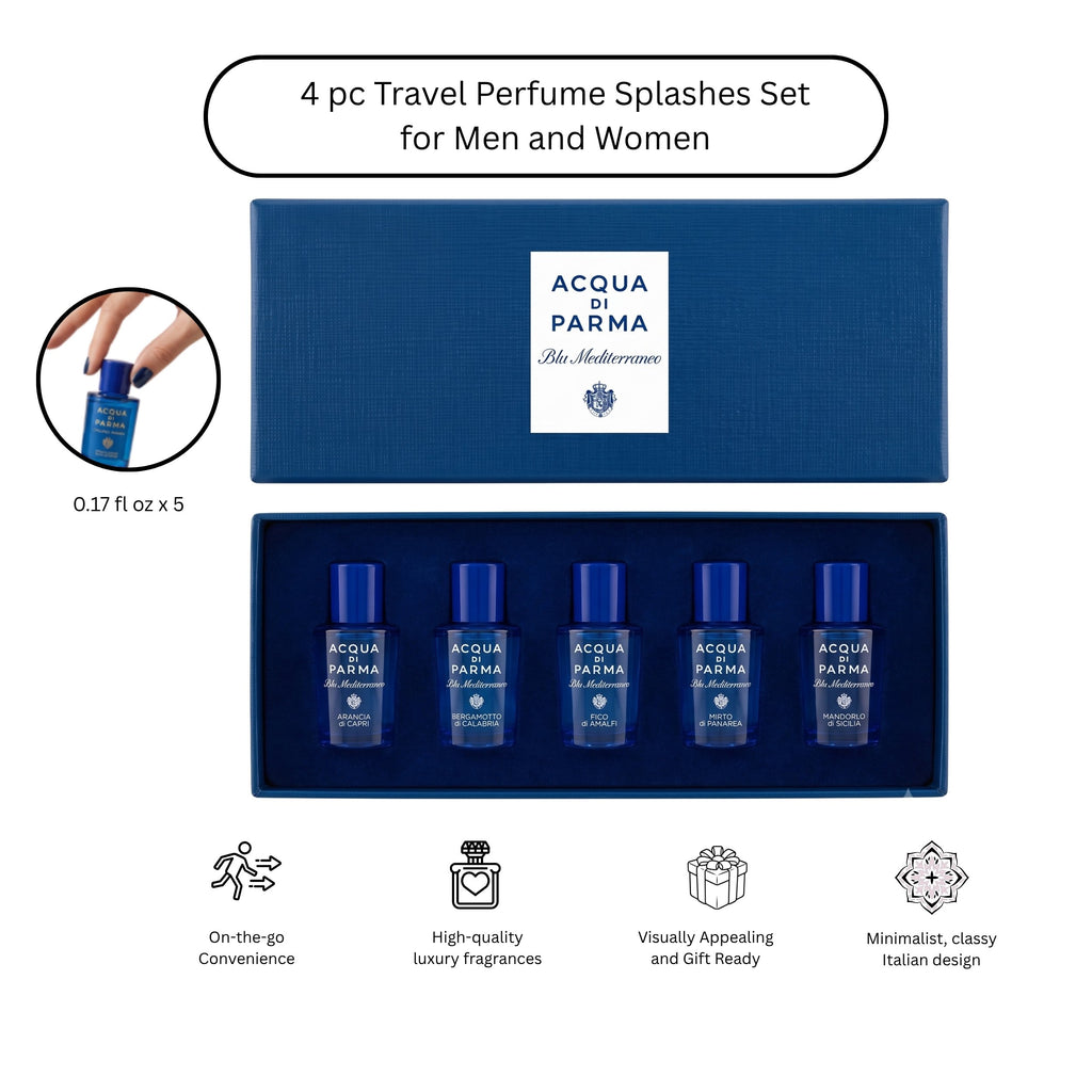 Acqua Di Parma Blu Mediterraneo Mini Gift Set – 5 x 0.16 Fl Oz EDT Splashes