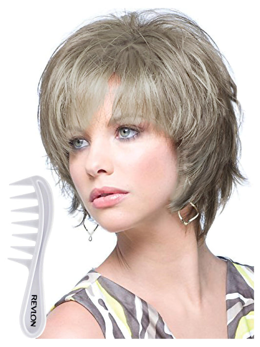 Noriko Sky Synthetic Wig by Rene of Paris and Wig Lift Comb - Sandy Silver - Bundle 2 Items