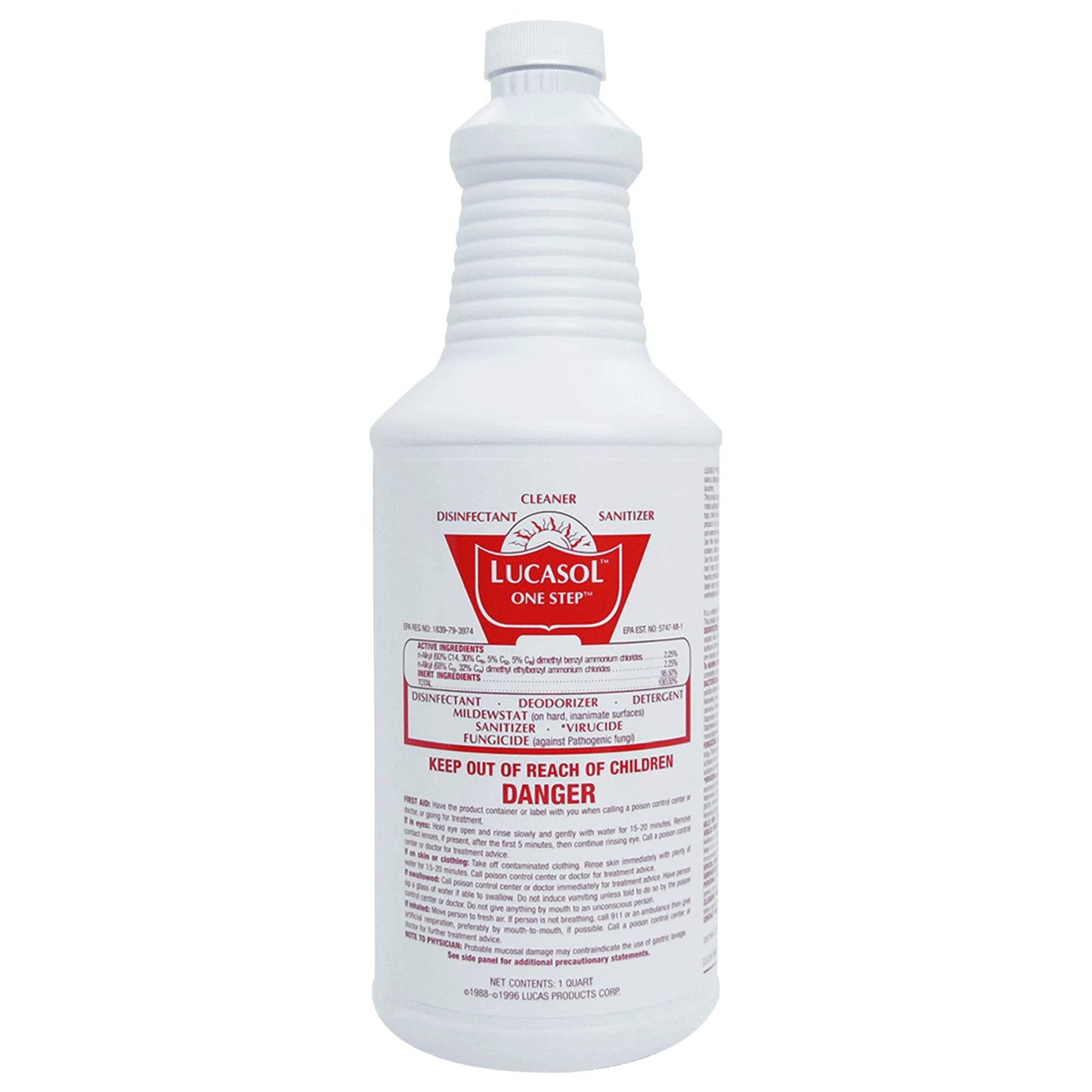 Lucasol One Step Disinfectant & All-Purpose Cleaner – 32 oz (1 Quart) Concentrate