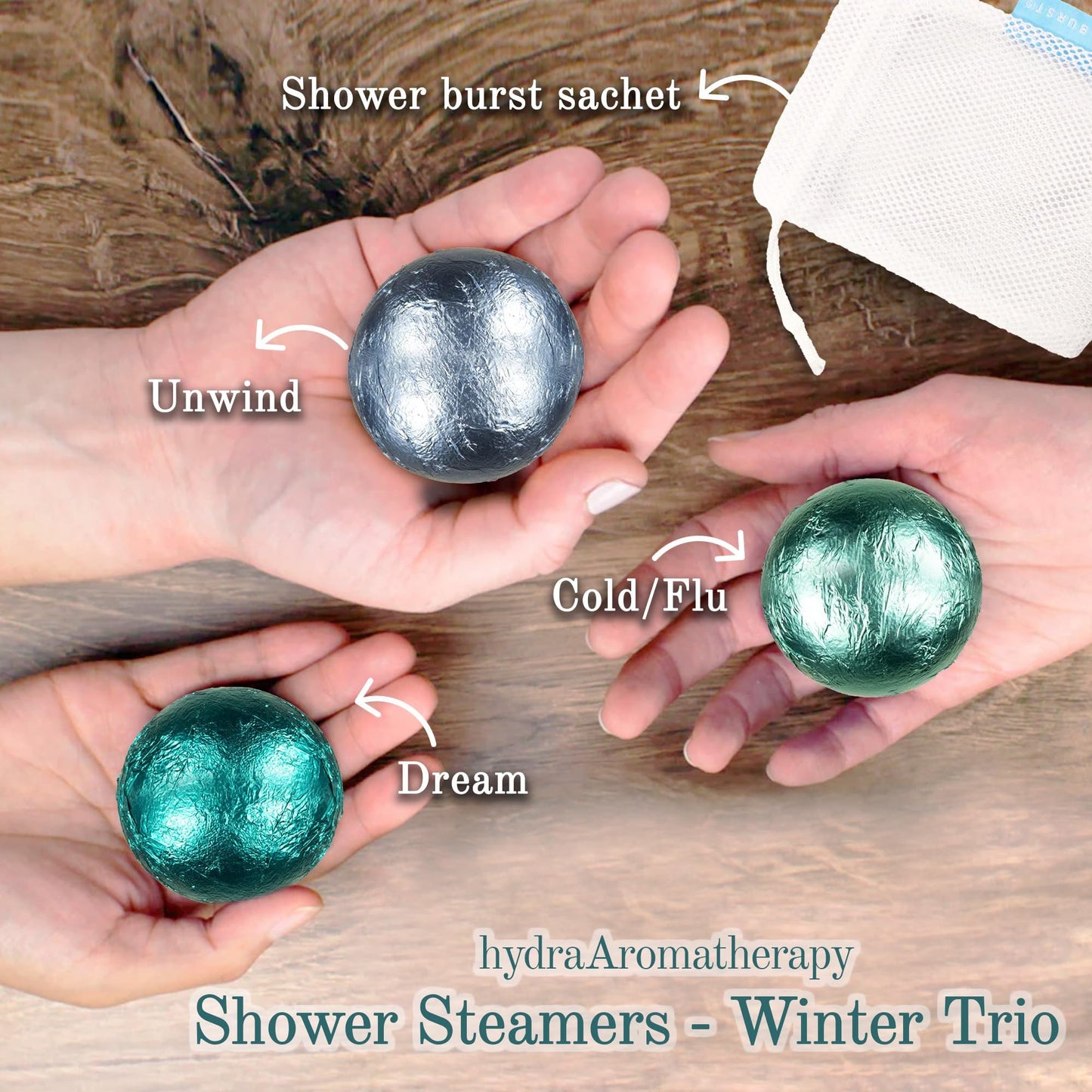hydraAromatherapy Gift for Women Shower Steamers - Winter Trio