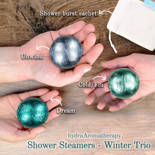 hydraAromatherapy Gift for Women Shower Steamers - Winter Trio