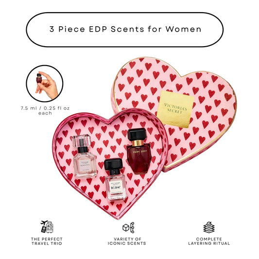 Victoria’s Secret Mini Perfume Gift Set for Women (3 Piece) – Travel Size Fragrance Collection 0.25 oz Each