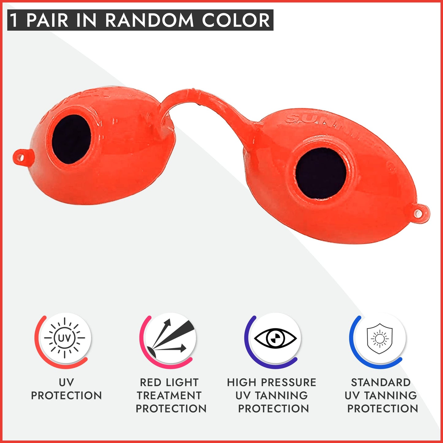 Super Sunnies UV Eye Protection Tanning Goggles w/ Strap – FDA Compliant Eyeshields for Tanning Beds & Red Light Therapy, UV Blocking Glasses