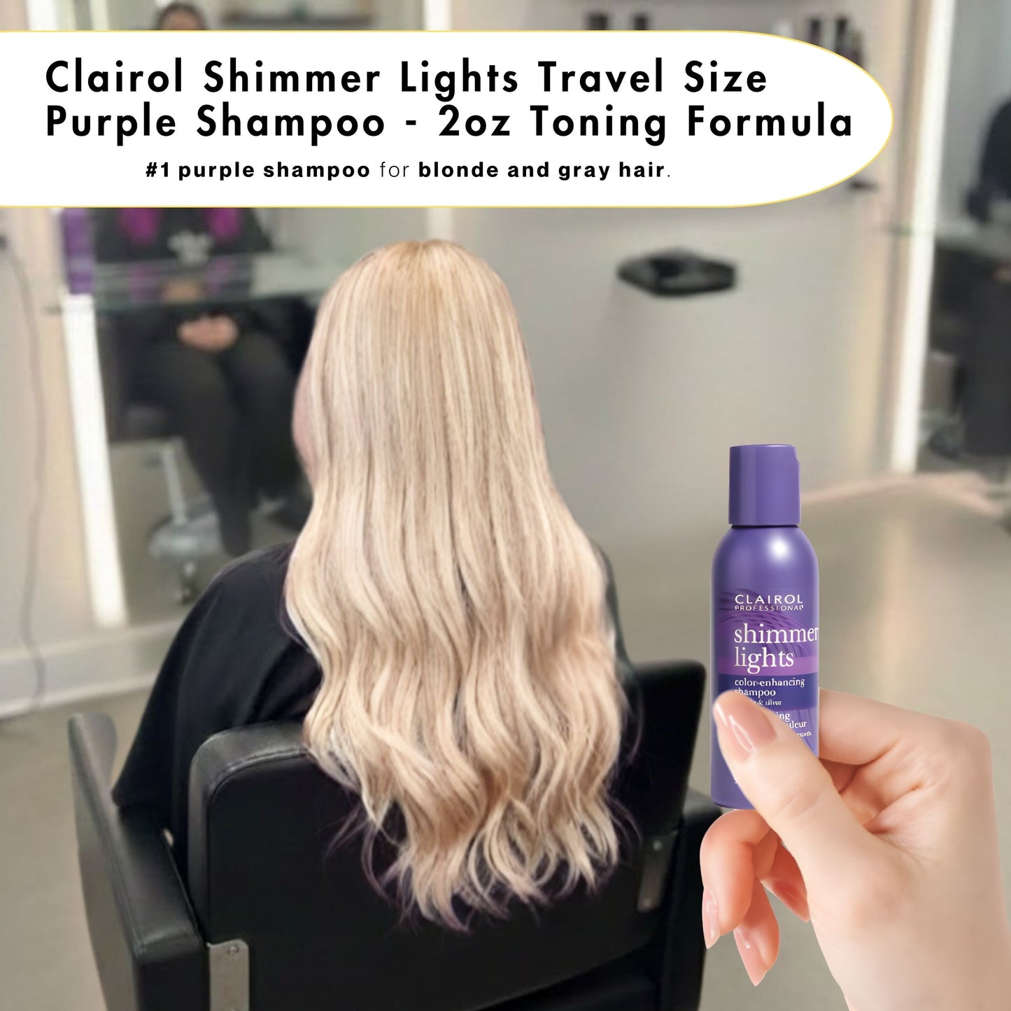 Clairol Purple Toning Shampoo for Blonde & Gray Hair – 2 oz (2 Pack)