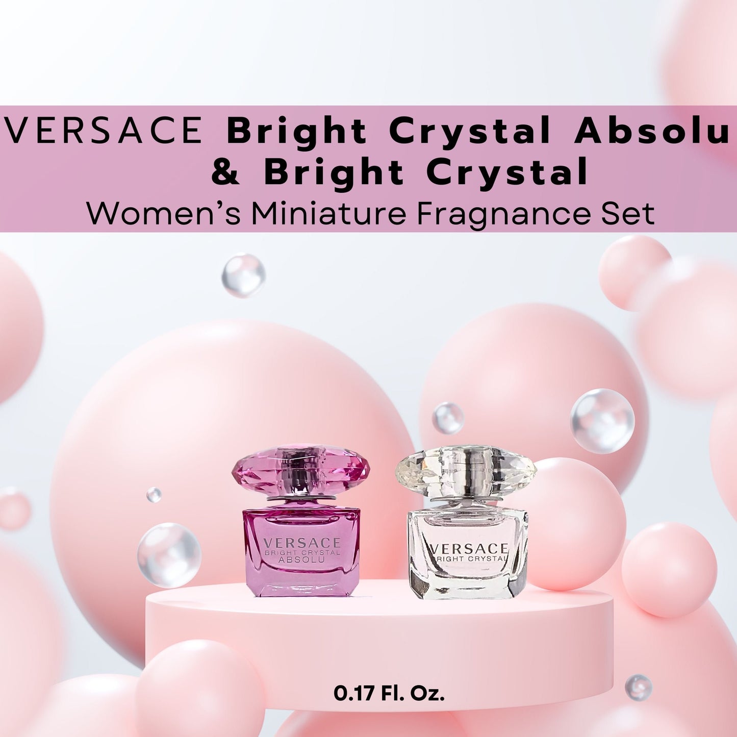 Versace Bright Crystal Mini Perfume Set – Bright Crystal EDT & Bright Crystal Absolu EDP (0.17 oz Each)