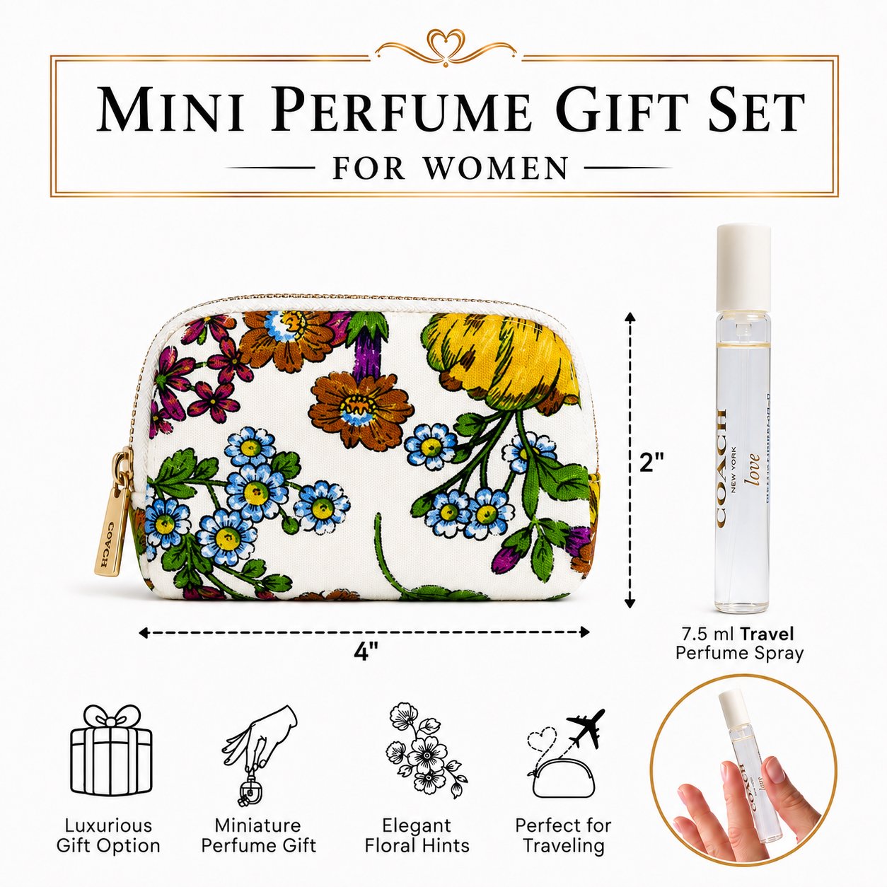 Coach Love Perfume for Women Mini Travel Spray Gift Set 7.5mL