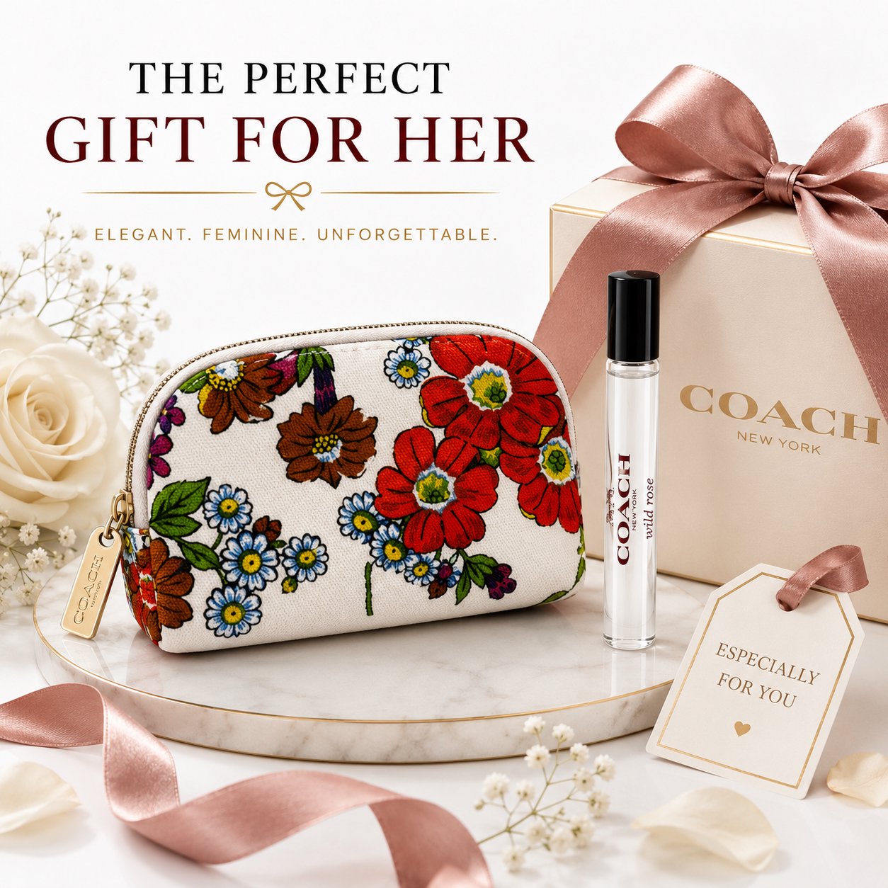 Coach Wild Rose Perfume for Women Mini EDP Spray 7.5ml