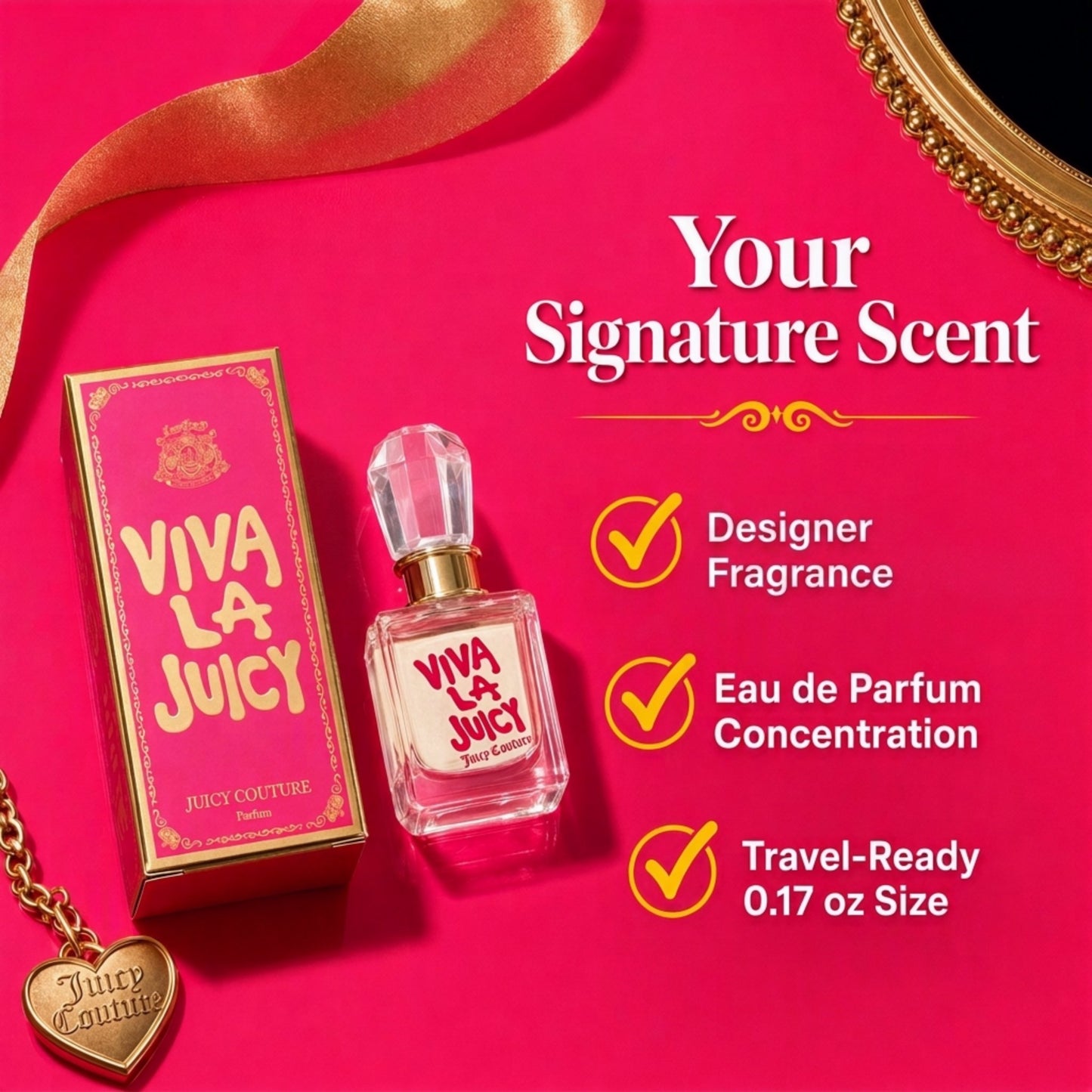 Juicy Couture Viva La Juicy  Eau de Parfum Perfume for Women Mini Splash Travel Size 0.17 oz