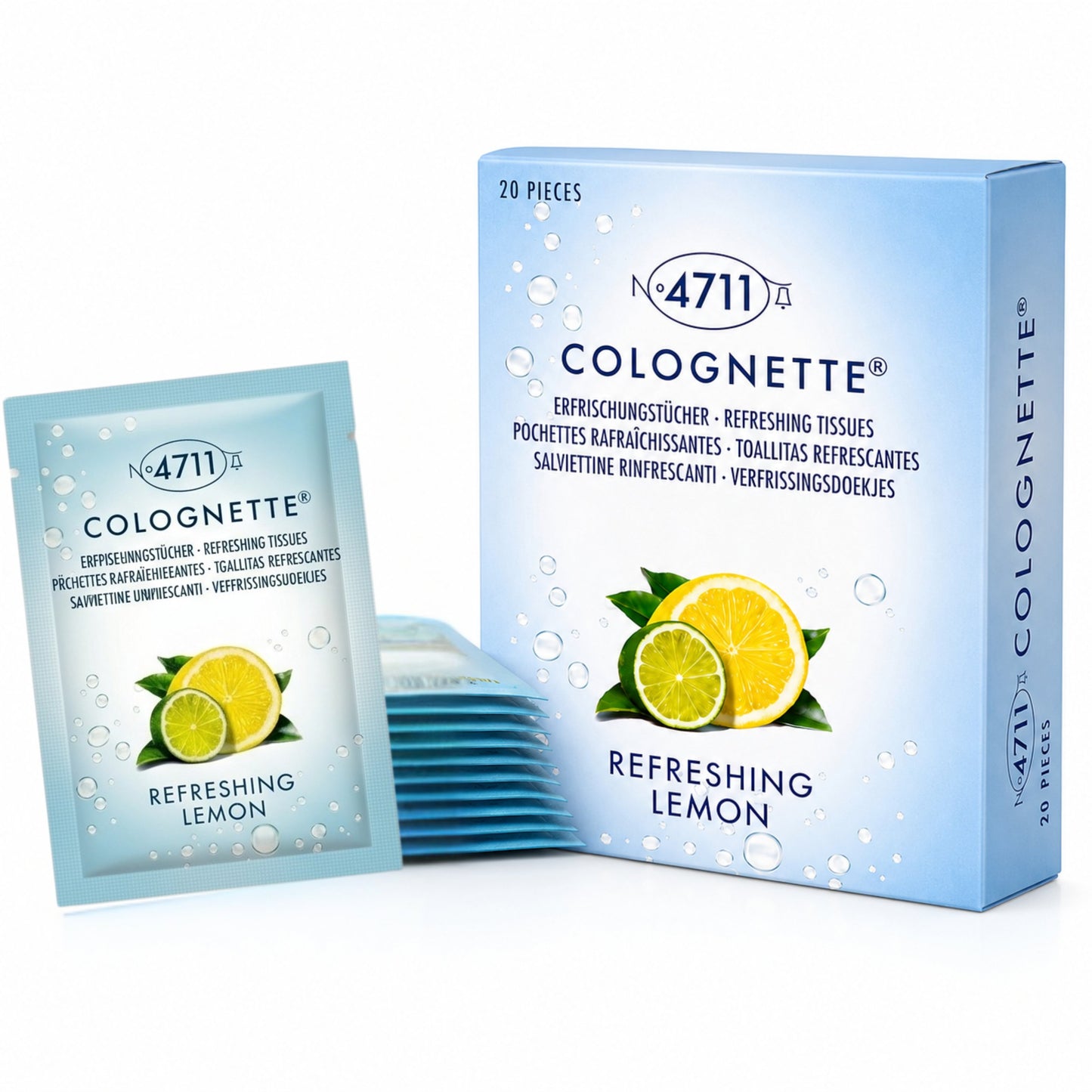 Muelhens 4711 Colognette Refreshing Lemon Scented Tissue for Unisex, Box Of 20 Count